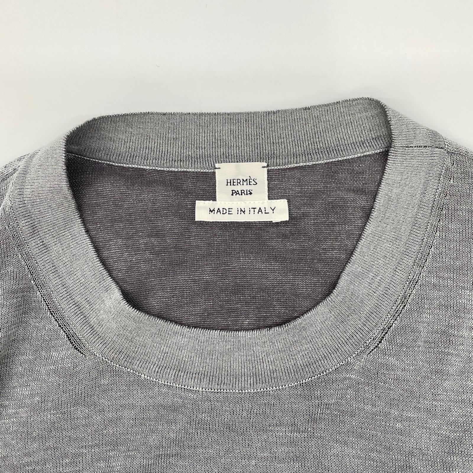 HERMES エルメス 5H2653DJ カレーシュ コットン×シルク ハイゲージリブニット トップス