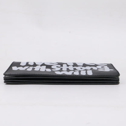 COMMEdesGARCONS コムデギャルソン 【新品同様】OZ-K917-051-1-1 Live Free With Strong Will Portafogli Wallet 長財布 長財布（小銭入れあり）