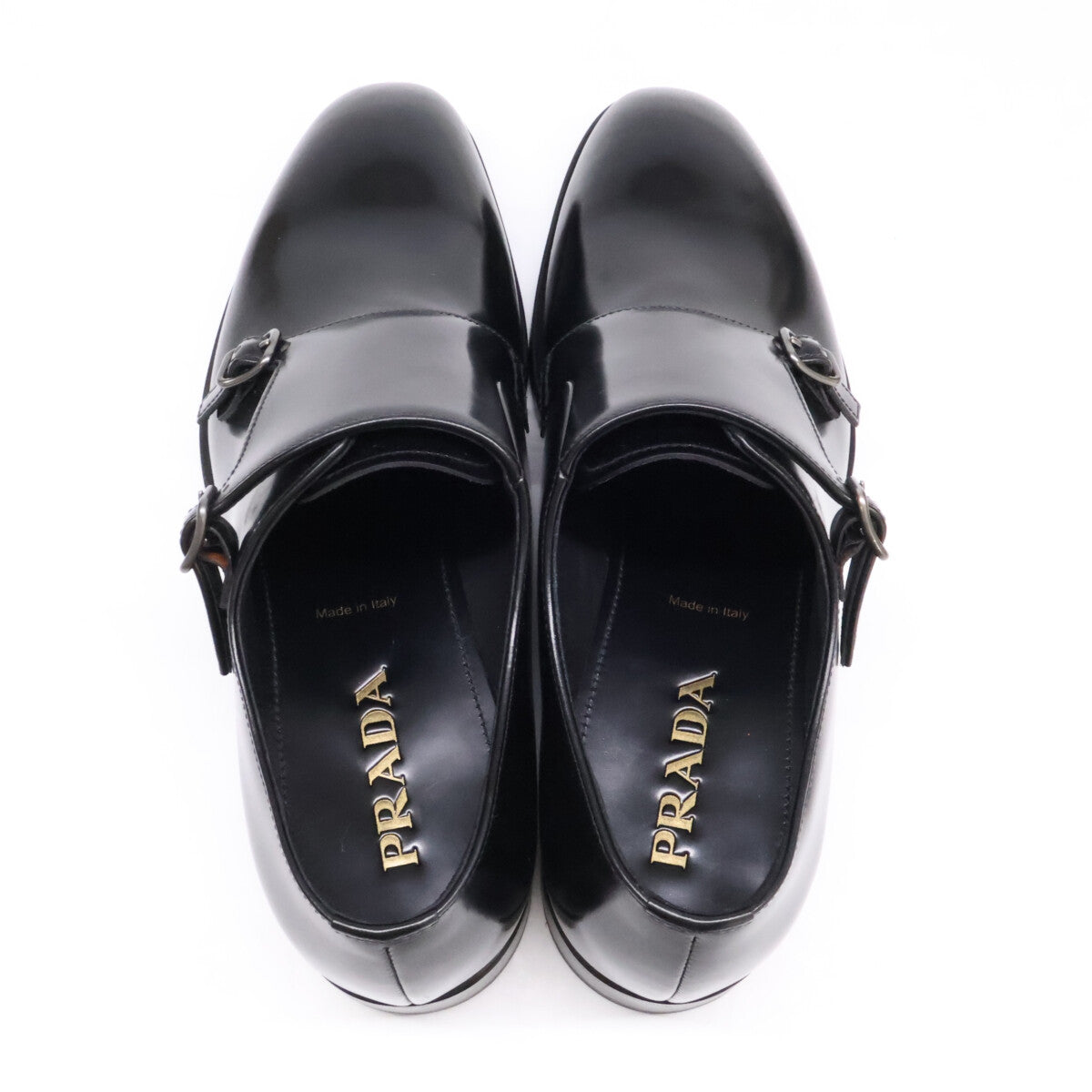 PRADA プラダ 2EB201 ブラッシュドレザー ダブルモンクストラップ シューズ シューズ