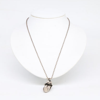 Chrome hearts クロムハーツ 925 ローリングストーンズ リップ&タン トップ＆ボールチェーン ペンダント ネックレス