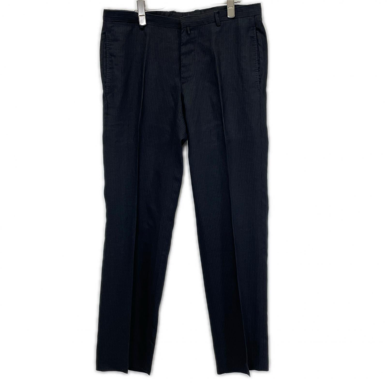 JILSANDER ジルサンダー M330400 ブラック ウールリネン ピンストライプ スーツ スーツ セットアップ