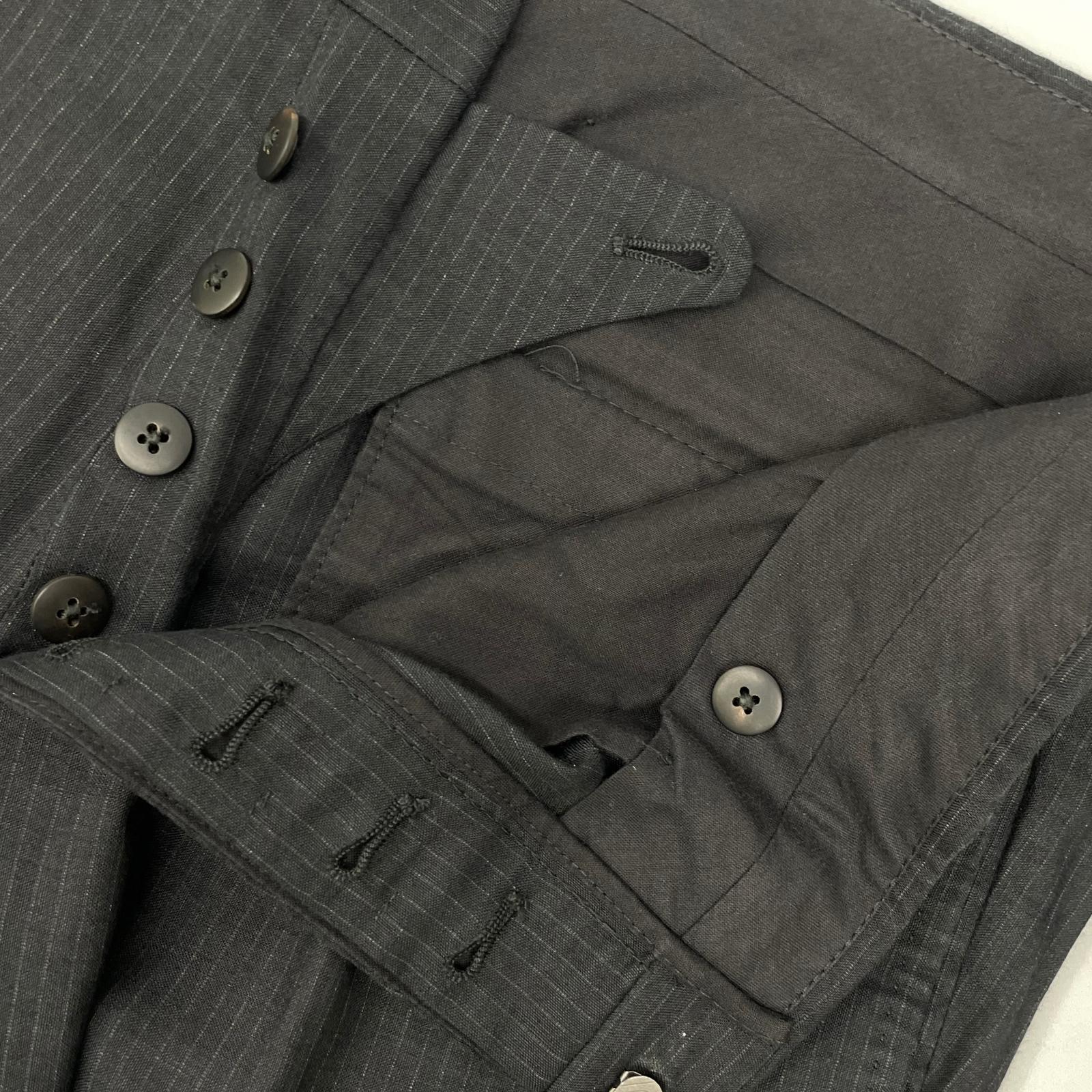 JILSANDER ジルサンダー M330400 ブラック ウールリネン ピンストライプ スーツ スーツ セットアップ