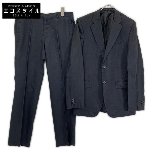 JILSANDER ジルサンダー M330400 ブラック ウールリネン ピンストライプ スーツ スーツ セットアップ