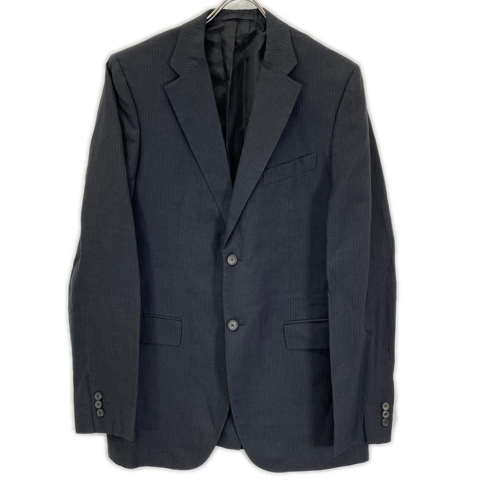 JILSANDER ジルサンダー M330400 ブラック ウールリネン ピンストライプ スーツ スーツ セットアップ