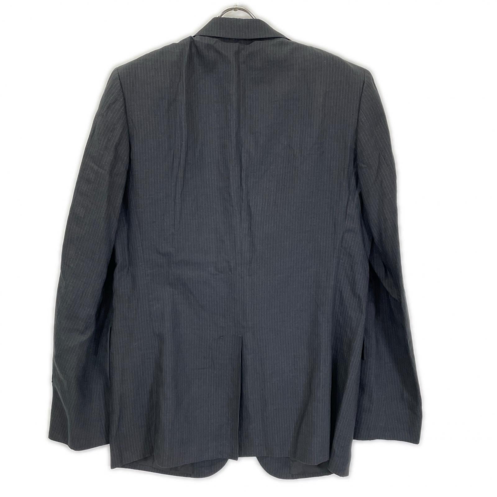 JILSANDER ジルサンダー M330400 ブラック ウールリネン ピンストライプ スーツ スーツ セットアップ