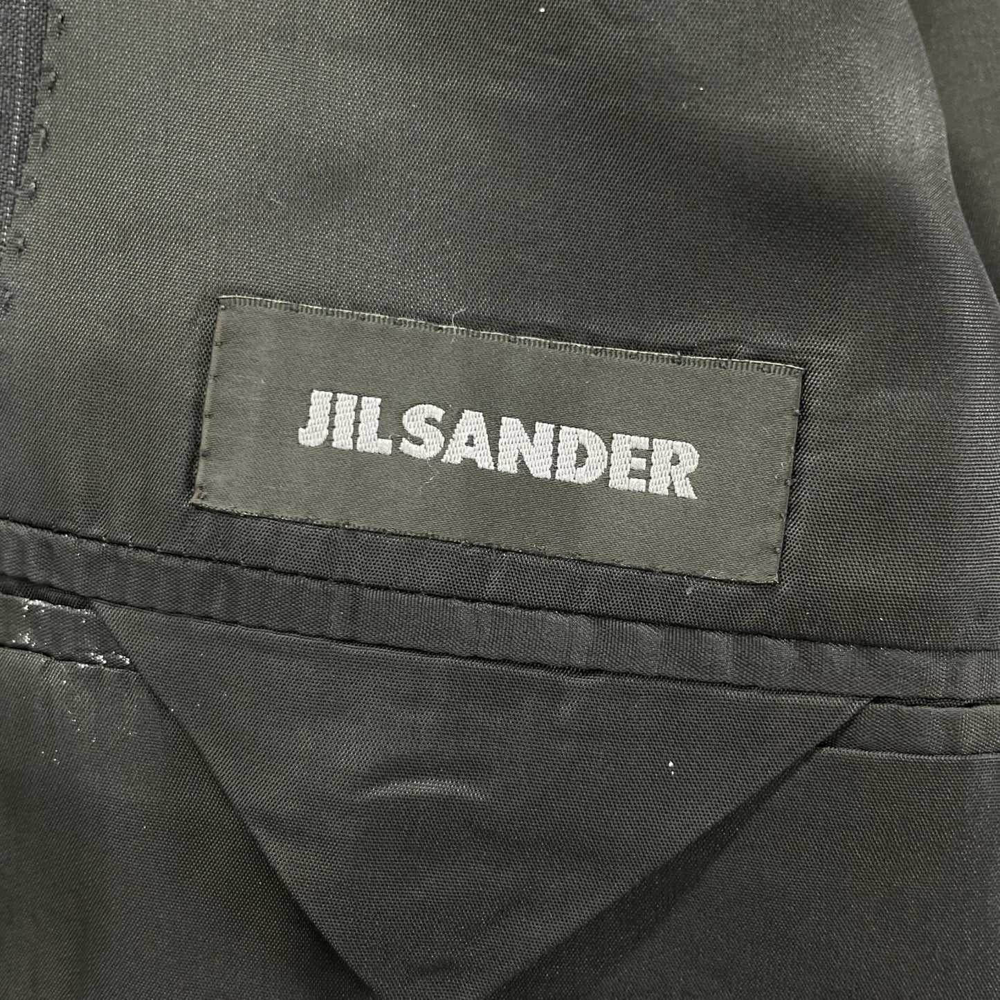 JILSANDER ジルサンダー M330400 ブラック ウールリネン ピンストライプ スーツ スーツ セットアップ