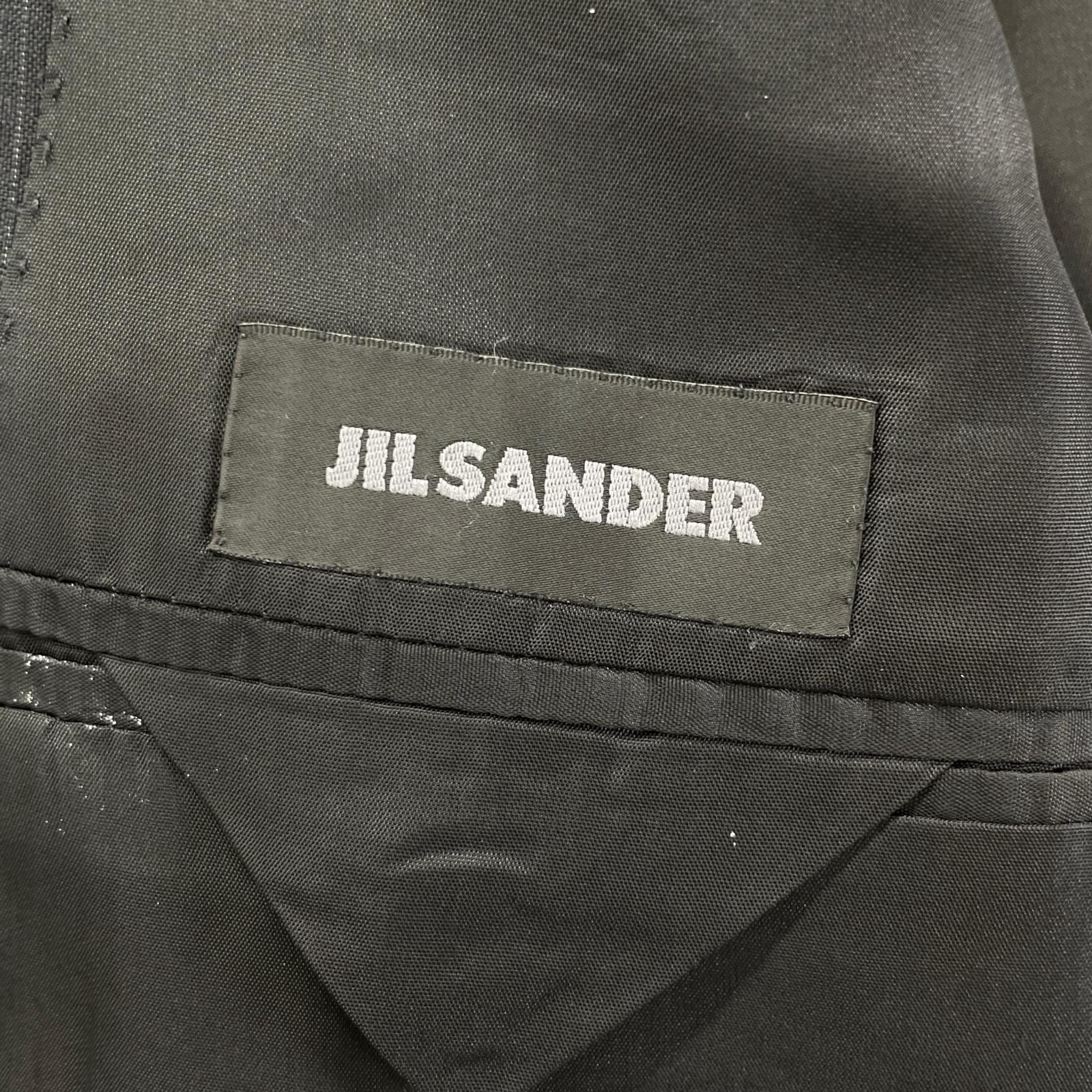 JILSANDER ジルサンダー M330400 ブラック ウールリネン ピンストライプ スーツ スーツ セットアップ
