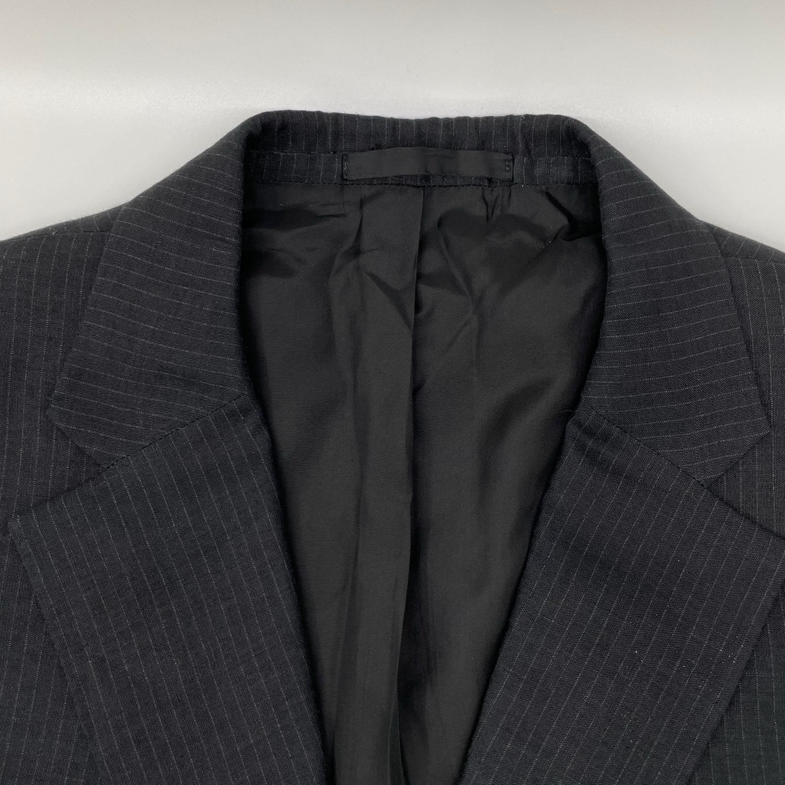 JILSANDER ジルサンダー M330400 ブラック ウールリネン ピンストライプ スーツ スーツ セットアップ