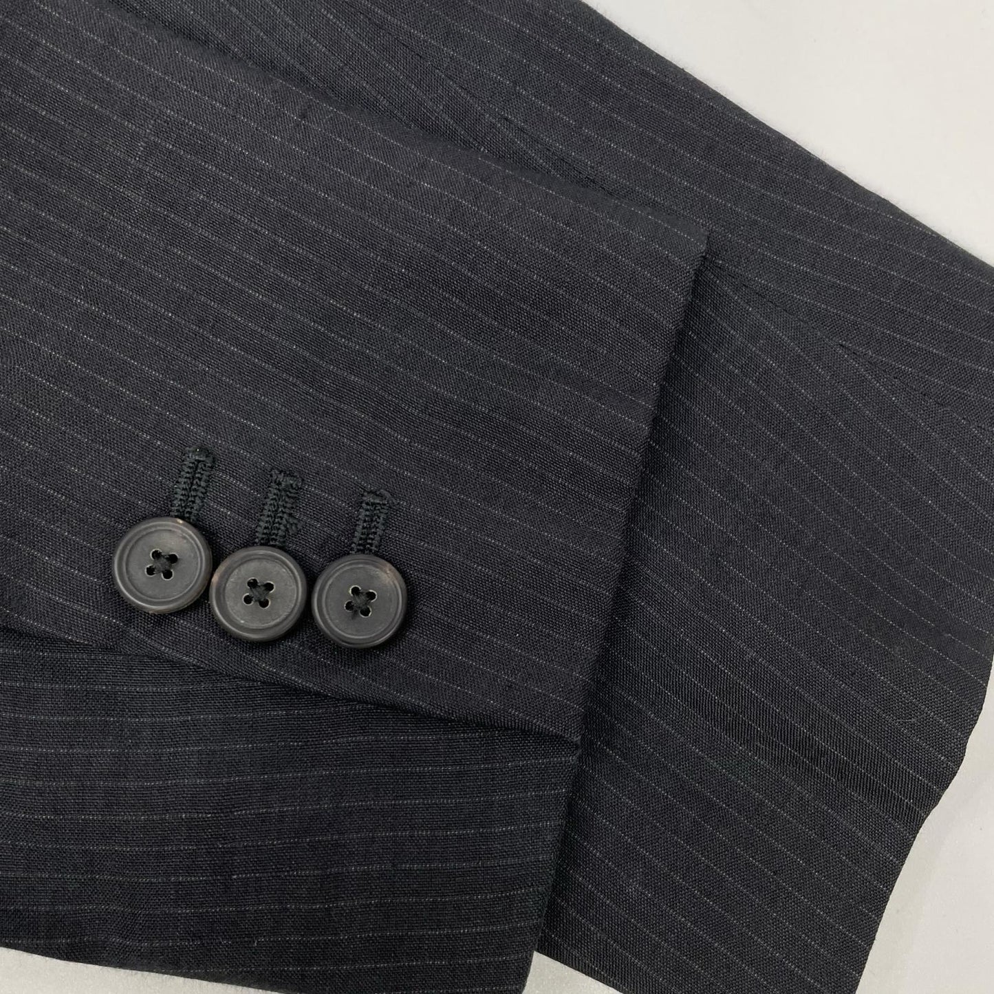 JILSANDER ジルサンダー M330400 ブラック ウールリネン ピンストライプ スーツ スーツ セットアップ