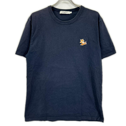 MAISON KITSUNE メゾンキツネ GU00154KJ0010 ブラック パッチ付き 半袖 シャツ トップス