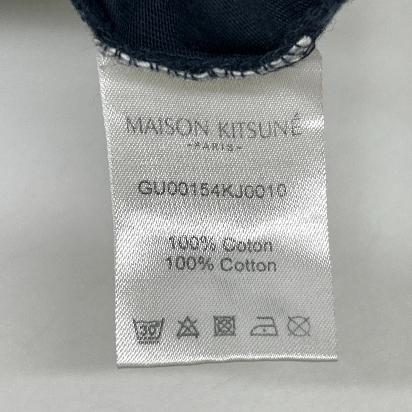 MAISON KITSUNE メゾンキツネ GU00154KJ0010 ブラック パッチ付き 半袖 シャツ トップス