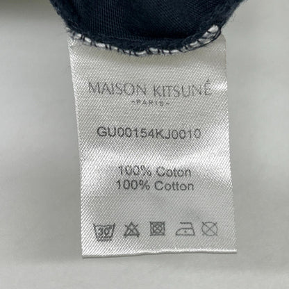 MAISON KITSUNE メゾンキツネ GU00154KJ0010 ブラック パッチ付き 半袖 シャツ トップス