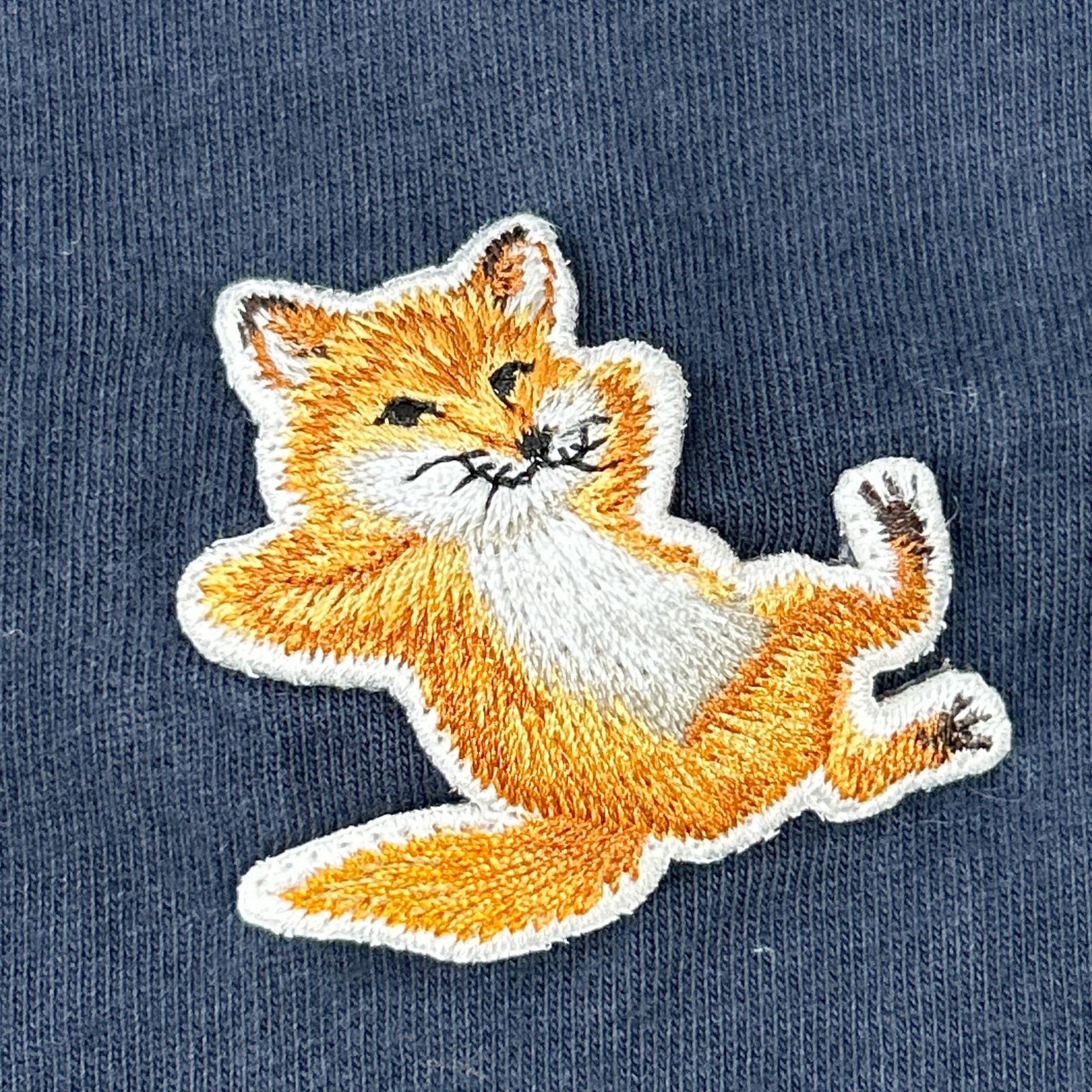 MAISON KITSUNE メゾンキツネ GU00154KJ0010 ブラック パッチ付き 半袖 シャツ トップス