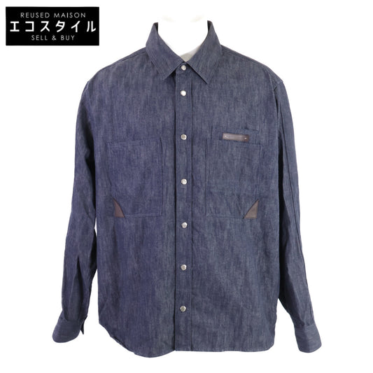 berluti ベルルッティ レザー切替 デニムシャツ トップス