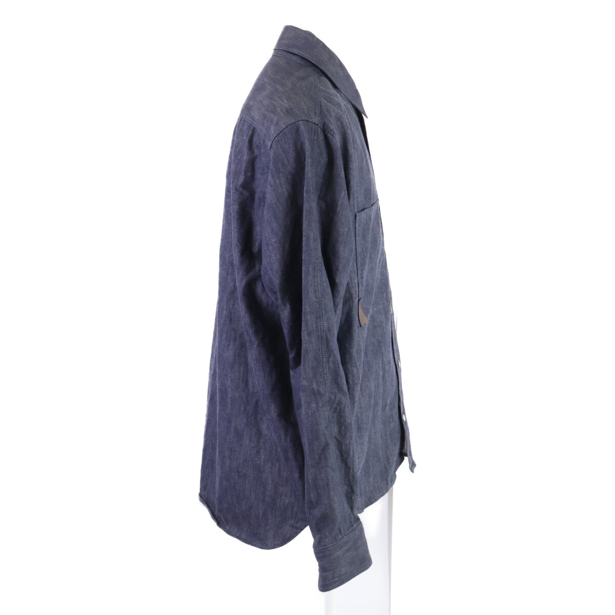 berluti Berluti leather-panel denim shirt
