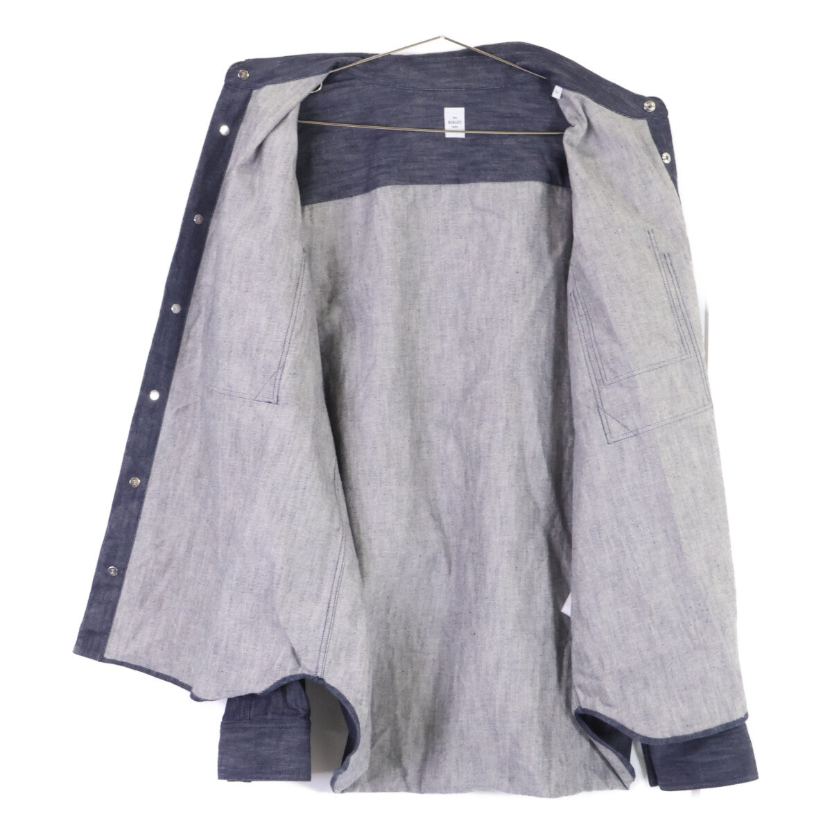 berluti Berluti leather-panel denim shirt