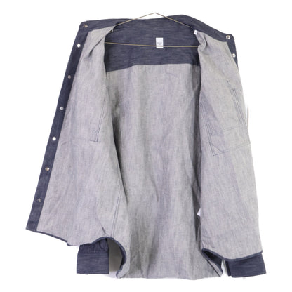 berluti Berluti leather-panel denim shirt