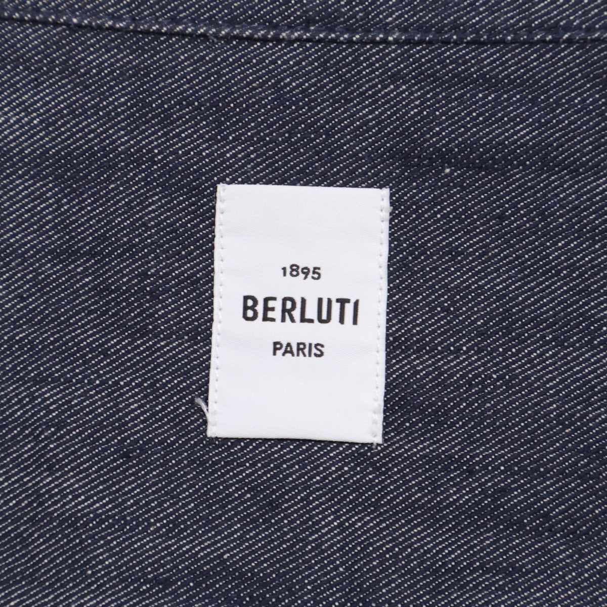 berluti Berluti leather-panel denim shirt