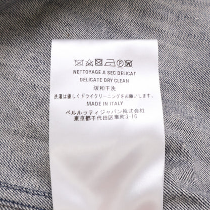berluti Berluti leather-panel denim shirt