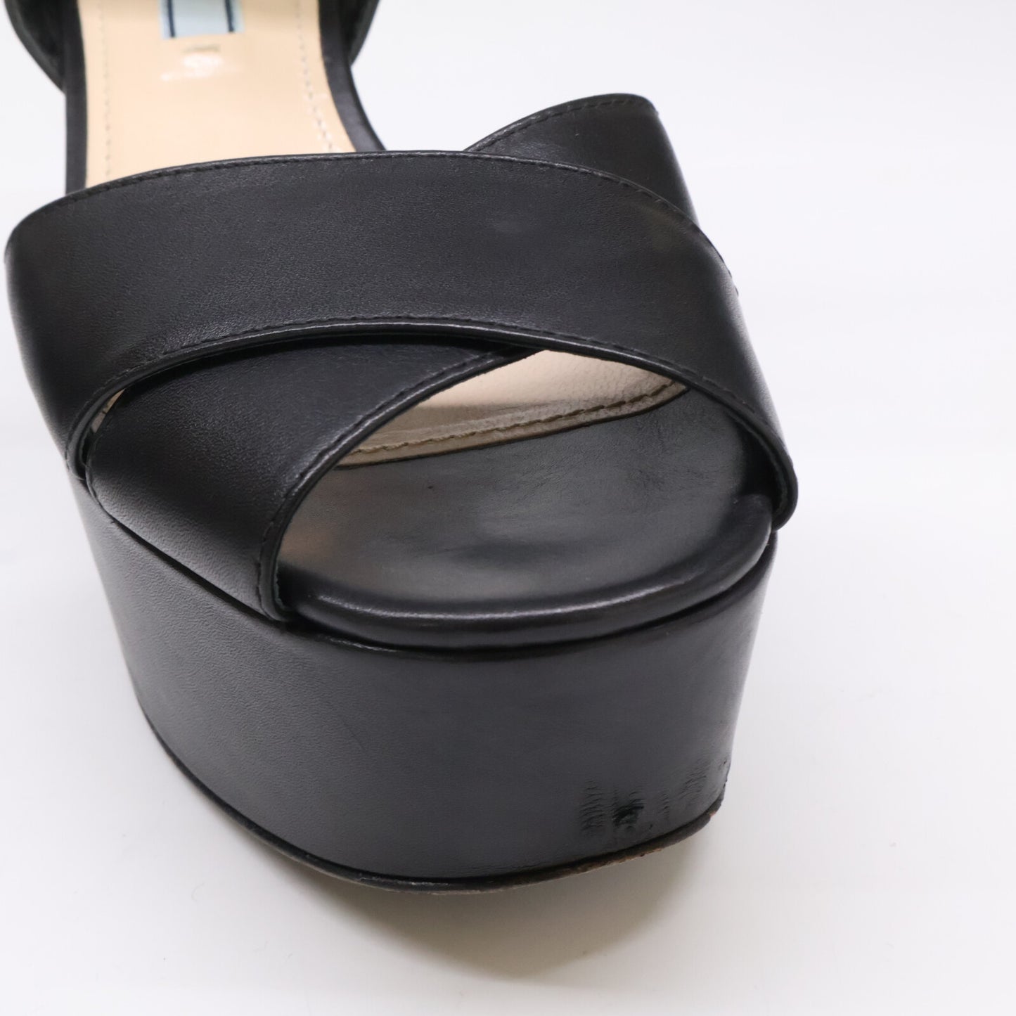 PRADA プラダ アンクルストラップ チャンキーヒールサンダル シューズ