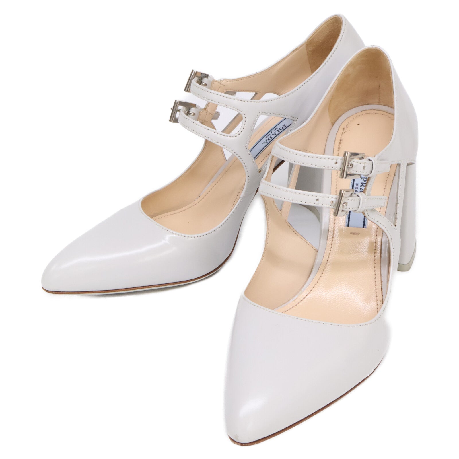 PRADA プラダ ダブルストラップ チャンキーヒールパンプス シューズ