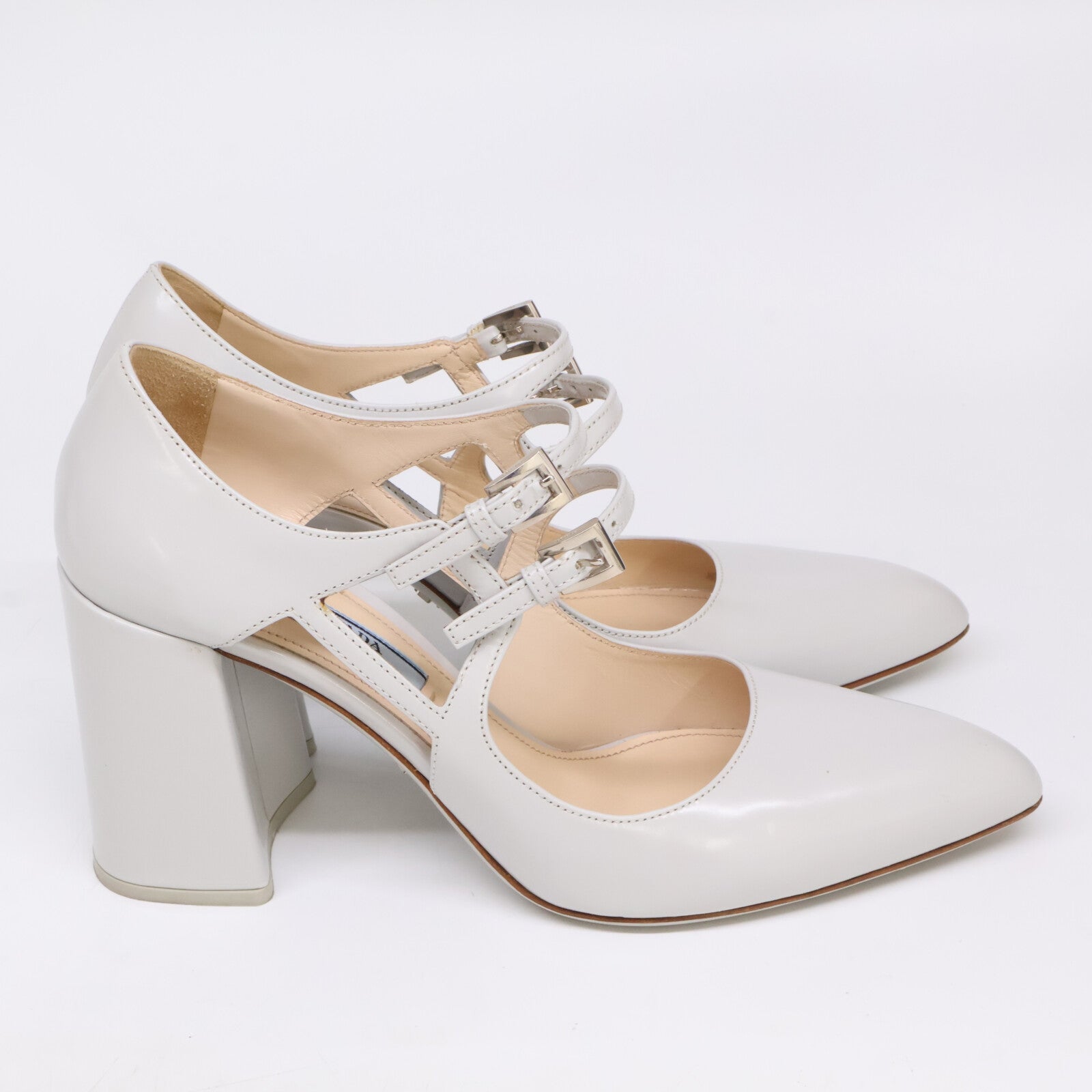 PRADA プラダ ダブルストラップ チャンキーヒールパンプス シューズ