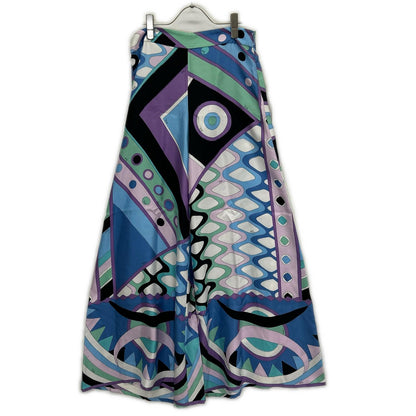 EMILIO PUCCI エミリオプッチ 4HRT02 プッチ柄 シルク ワイドパンツ ボトムス