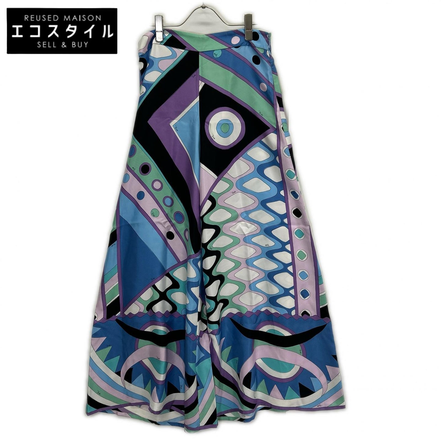 EMILIO PUCCI エミリオプッチ 4HRT02 プッチ柄 シルク ワイドパンツ ボトムス