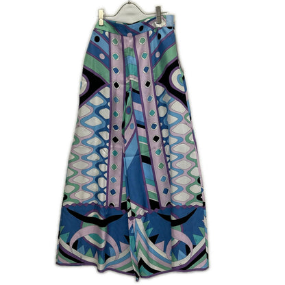EMILIO PUCCI エミリオプッチ 4HRT02 プッチ柄 シルク ワイドパンツ ボトムス