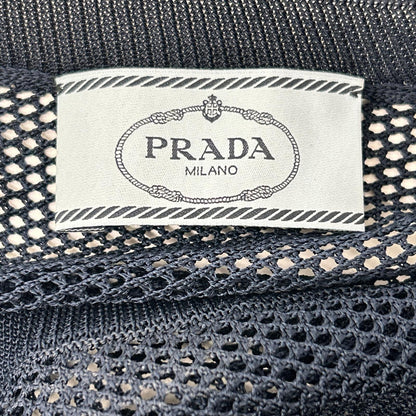 PRADA プラダ P24U49 ネイビー メッシュデザイン カットソー トップス