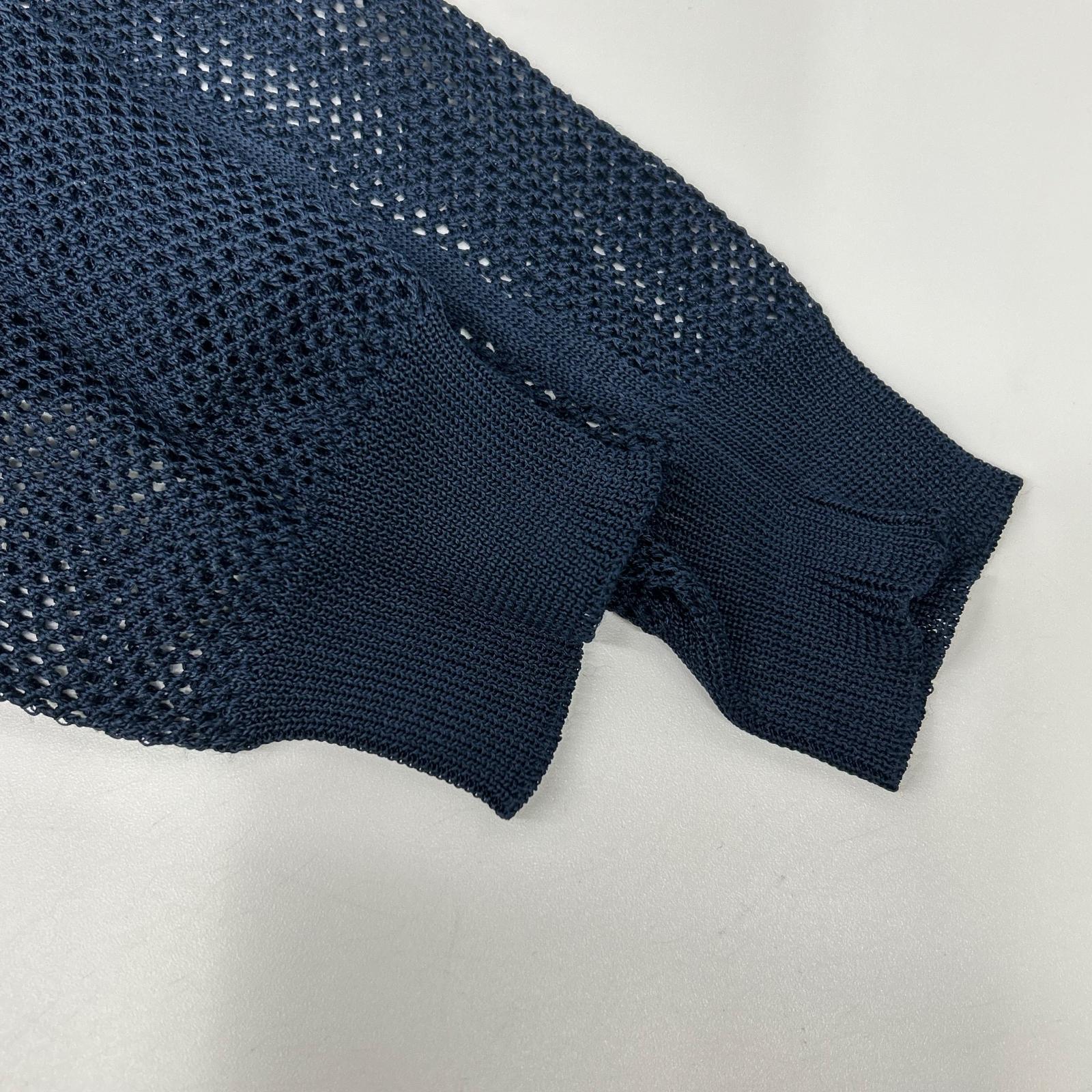 PRADA プラダ P24U49 ネイビー メッシュデザイン カットソー トップス