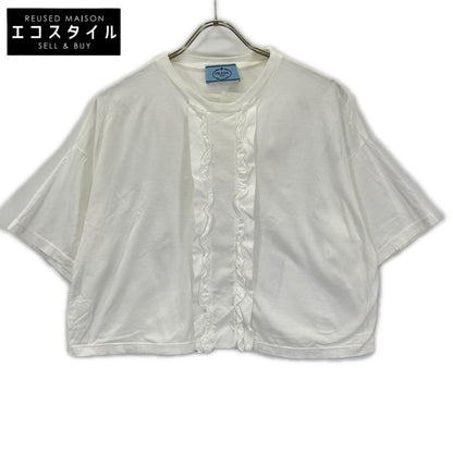 PRADA プラダ 35899 ホワイト フリルデザイン カットソー トップス