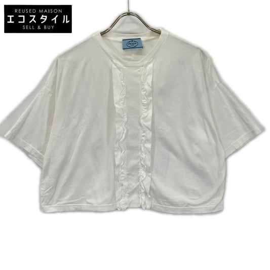 PRADA プラダ 35899 ホワイト フリルデザイン カットソー トップス
