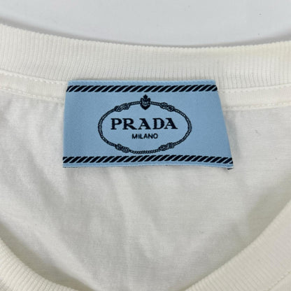 PRADA プラダ 35899 ホワイト フリルデザイン カットソー トップス