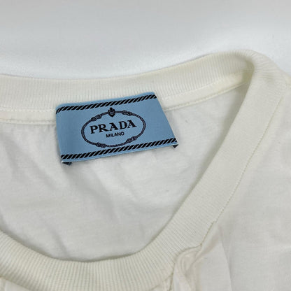 PRADA プラダ 35899 ホワイト フリルデザイン カットソー トップス