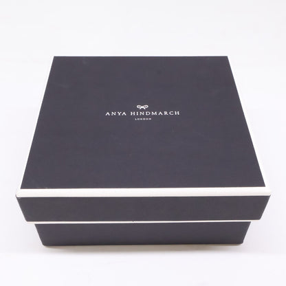 Anya Hindmarch アニヤ ハインドマーチ 【美品】5050925192279 Peeping Eyes スモール ダブルジップ ウォレット Shiny Capra in Black 二つ折り財布（小銭入れあり）