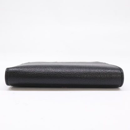 Anya Hindmarch アニヤ ハインドマーチ 【美品】5050925192279 Peeping Eyes スモール ダブルジップ ウォレット Shiny Capra in Black 二つ折り財布（小銭入れあり）