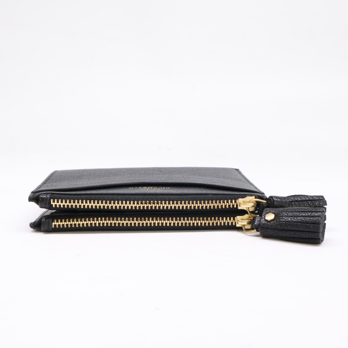 Anya Hindmarch アニヤ ハインドマーチ 【美品】5050925192279 Peeping Eyes スモール ダブルジップ ウォレット Shiny Capra in Black 二つ折り財布（小銭入れあり）