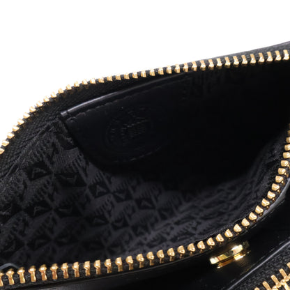 Anya Hindmarch アニヤ ハインドマーチ 【美品】5050925192279 Peeping Eyes スモール ダブルジップ ウォレット Shiny Capra in Black 二つ折り財布（小銭入れあり）