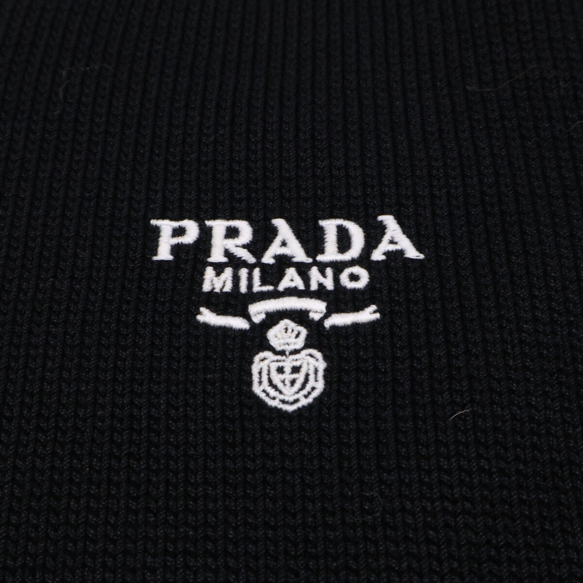 PRADA プラダ 新品未使用 国内正規 24年製 23955 S231 1Z0 ロゴ刺繍 コットンニットワンピース ワンピース