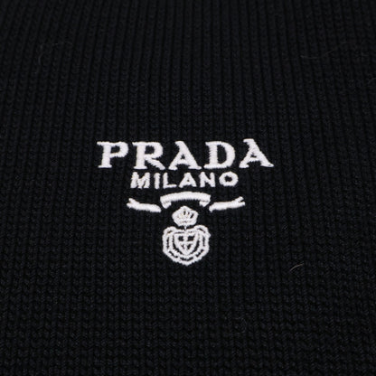 PRADA プラダ 新品未使用 国内正規 24年製 23955 S231 1Z0 ロゴ刺繍 コットンニットワンピース ワンピース