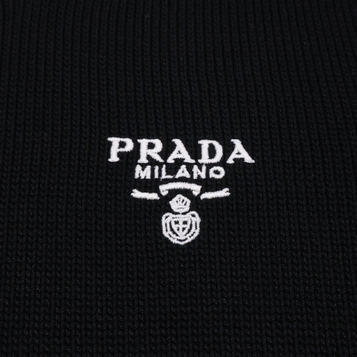 PRADA プラダ 美品 国内正規 24年製 23955 S231 1Z0 ロゴ刺繍 ニットワンピース ワンピース
