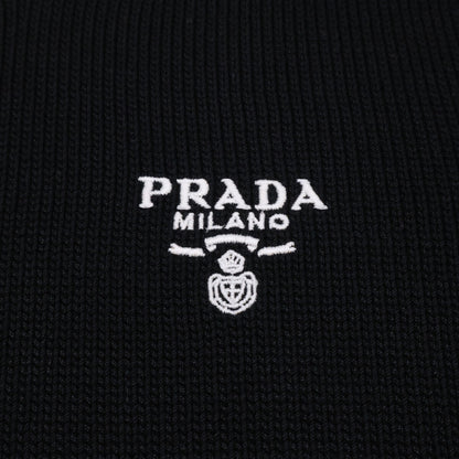 PRADA プラダ 美品 国内正規 24年製 23955 S231 1Z0 ロゴ刺繍 ニットワンピース ワンピース