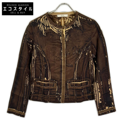 PRADA プラダ 2005SS プリント シルク ノーカラージャケット ジャケット