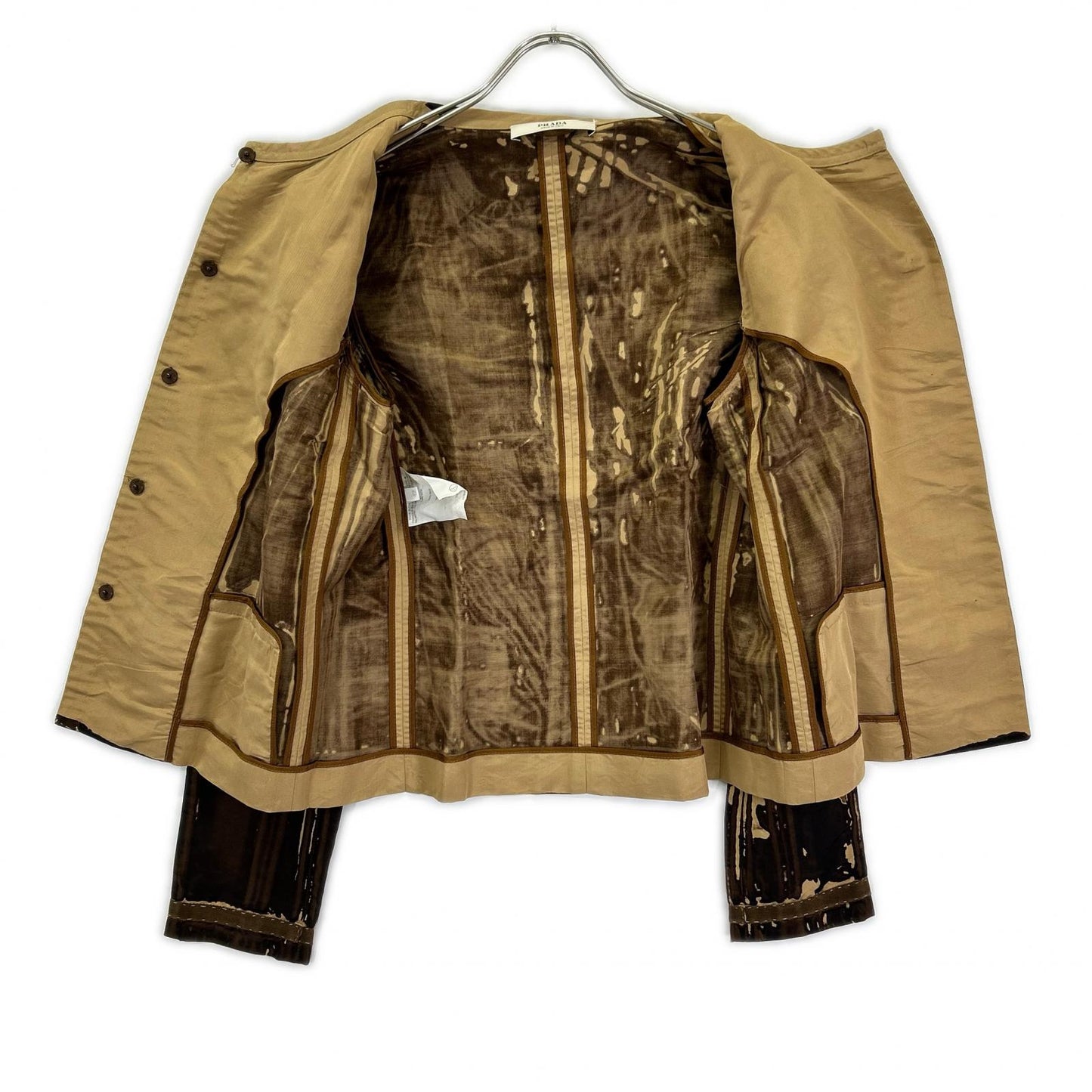 PRADA プラダ 2005SS プリント シルク ノーカラージャケット ジャケット