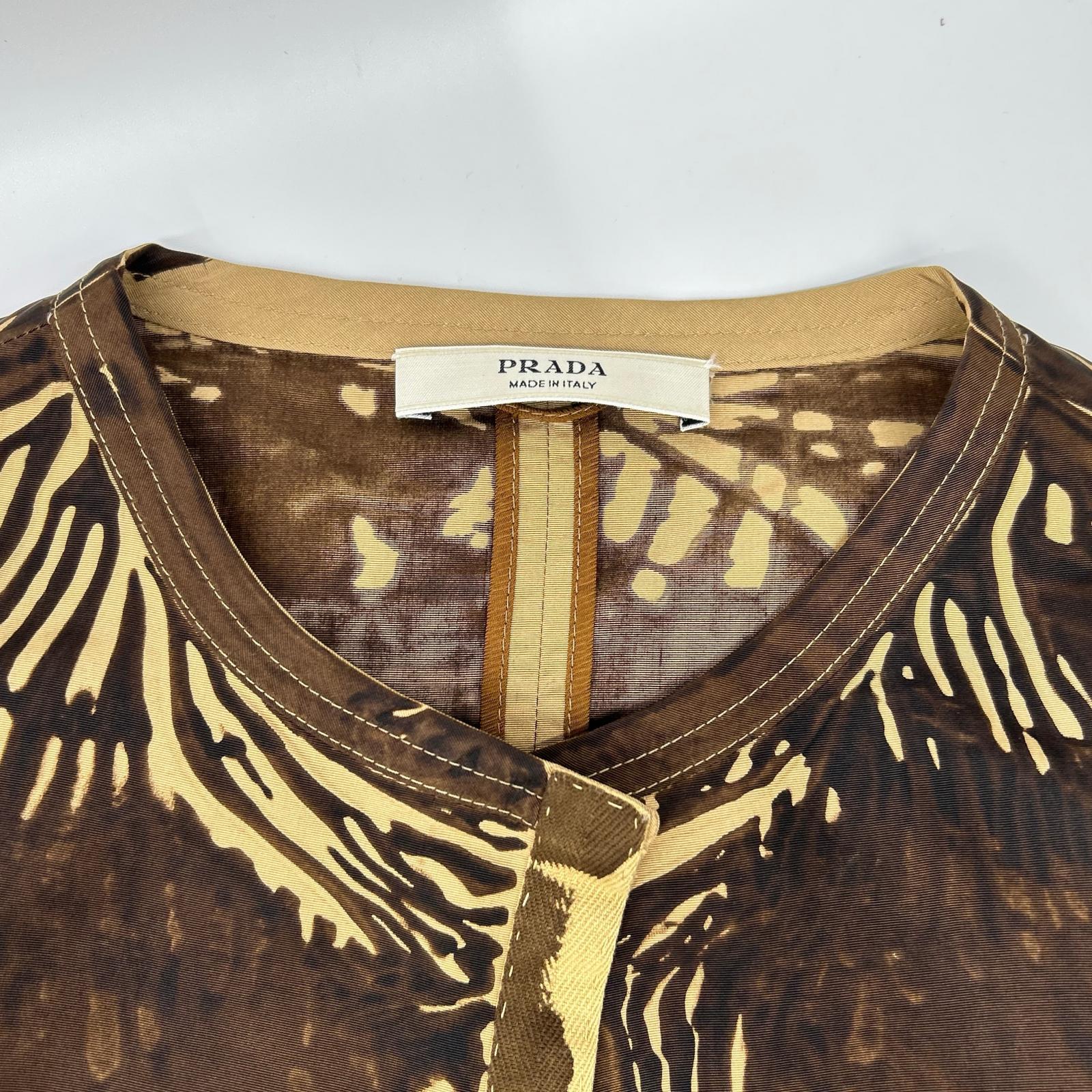 PRADA プラダ 2005SS プリント シルク ノーカラージャケット ジャケット