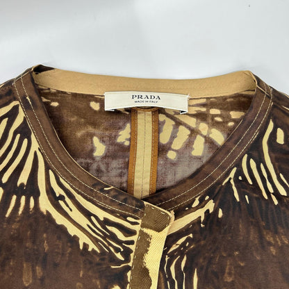 PRADA プラダ 2005SS プリント シルク ノーカラージャケット ジャケット