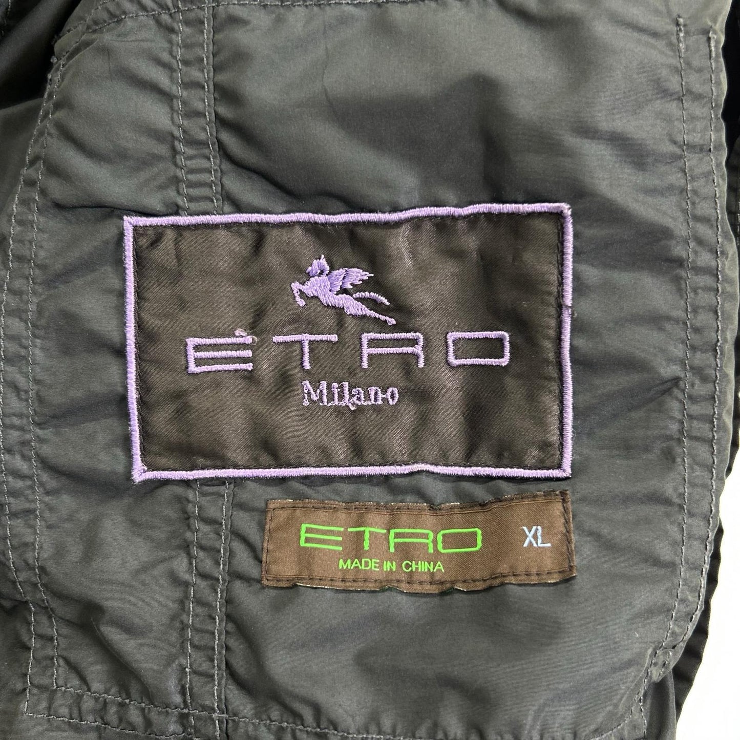 ETRO エトロ ネイビー ナイロン ミリタリージャケット ジャケット