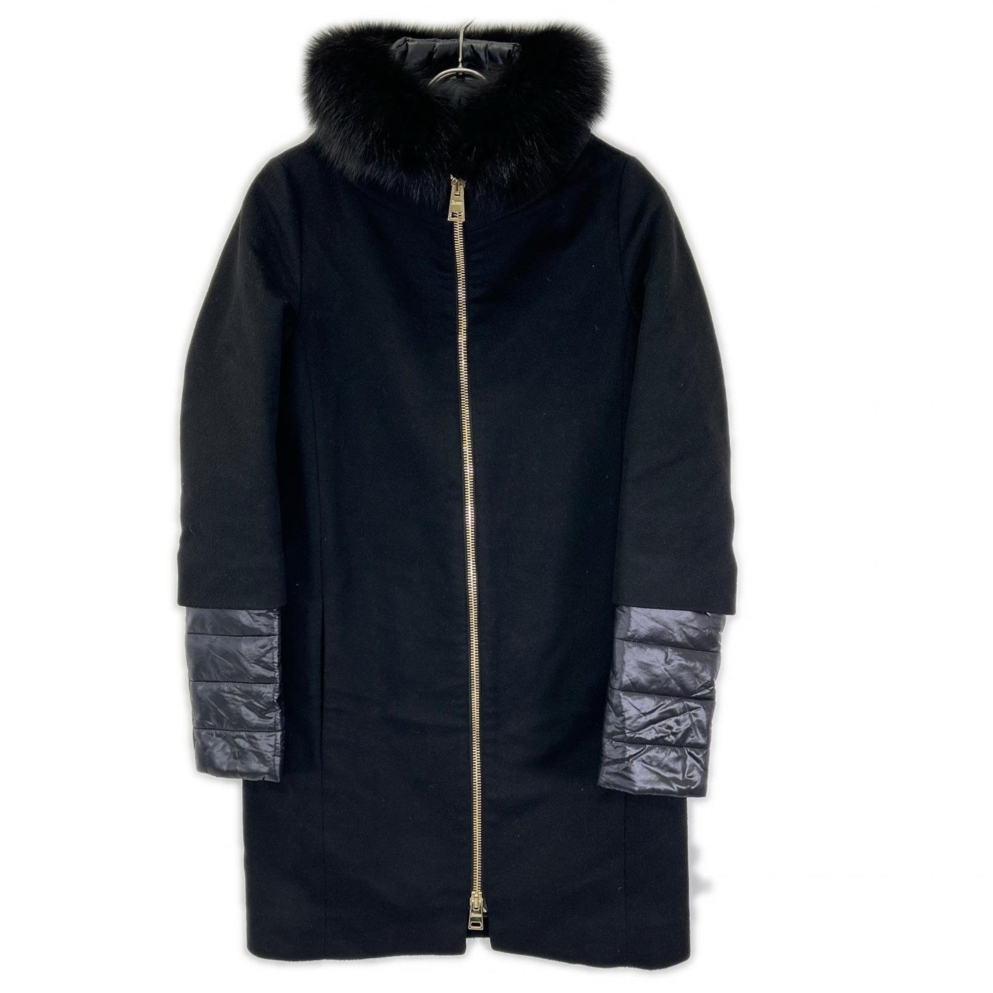HERNO ヘルノ 37722-34370-3 カシミア ファー インナー ベスト付き ロングコート コート