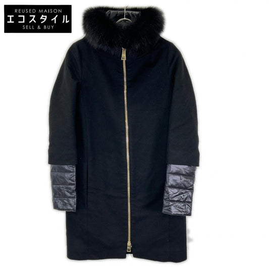 HERNO ヘルノ 37722-34370-3 カシミア ファー インナー ベスト付き ロングコート コート